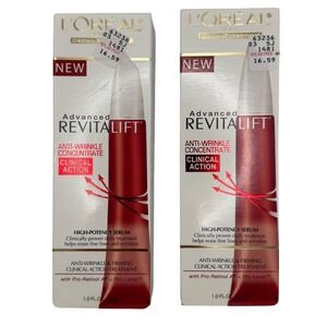 NIB Lot of 2 L'Oreal Advanced Revitalift Anti-Wrinkle Concentrate Serum 1.0oz
